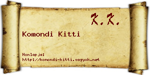 Komondi Kitti névjegykártya