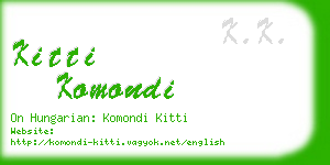 kitti komondi business card